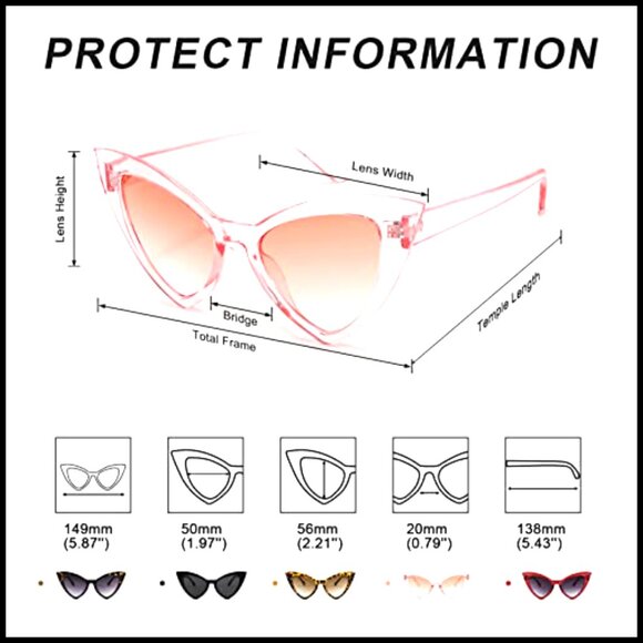 Vintage Cat Eye Sunglasses UV400 Protection Polarized Lenses